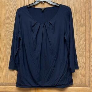 Talbots 3/4 Sleeve Dressy Blue Blouse